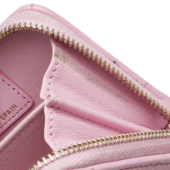 CHANEL Pink Lambskin Leather Logo Wallet - Picture 5 of 10